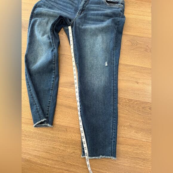 Kut From The Kloth High Rise Stretch Ankle Straight Leg Raw Hem Jeans Size 18W - Picture 10 of 10